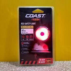 Coast SL1R USB Rechargeable Safety Clip red Light Multi-Mode 4 Dog Collar Helmet